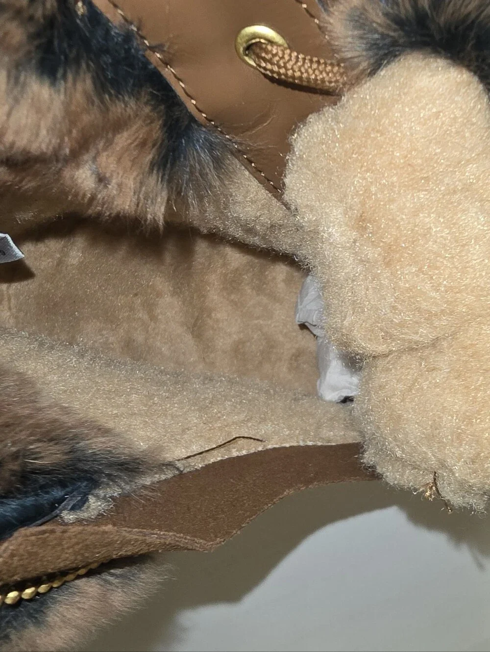 Cougar Danica Brown Suede Real Rabbit Fur Waterproof Winter Sneaker Boots NWT